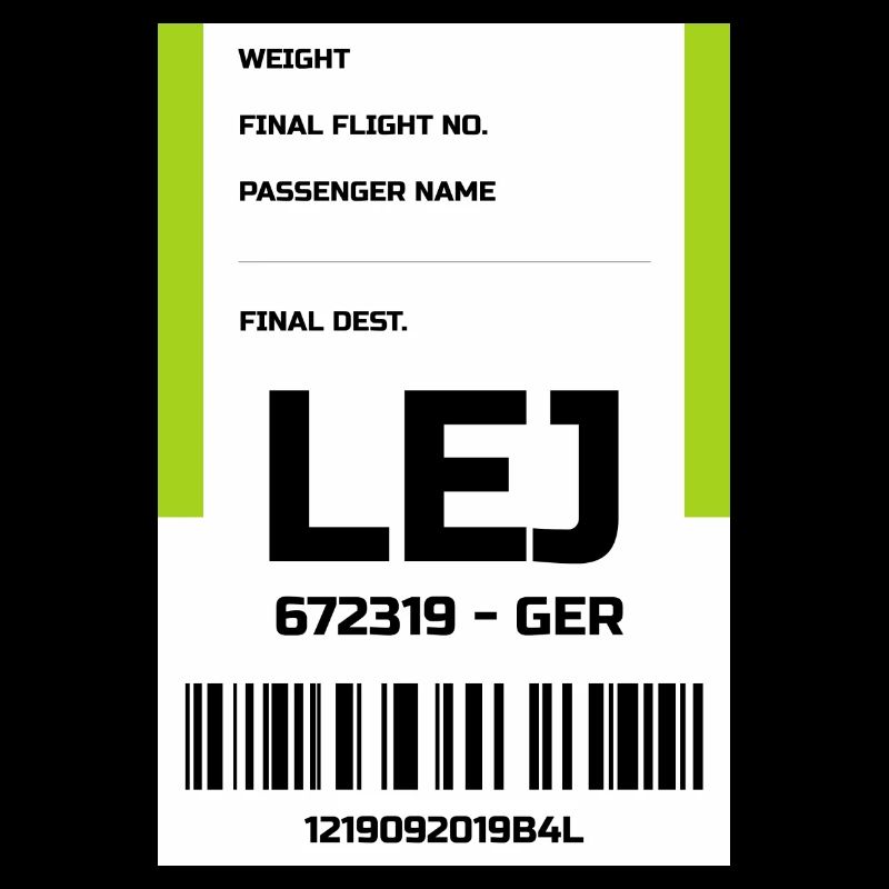 Flughafen Reise Etikett Aufkleber Leipzig LEJ