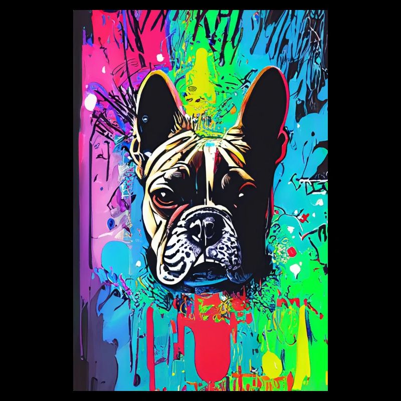 Impression pop art moderne | coloré | Bouledogue français