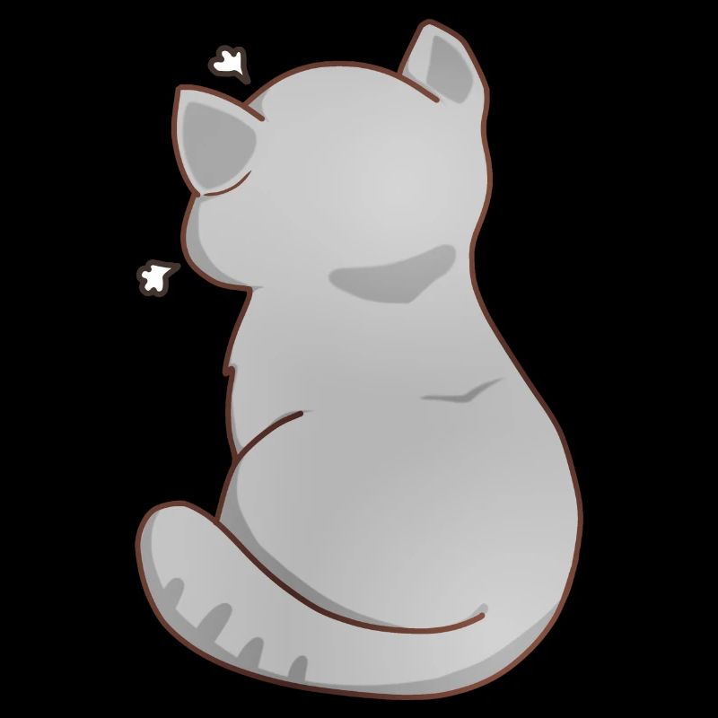 Funny Kawaii Gray Cat, Annoyed Cat