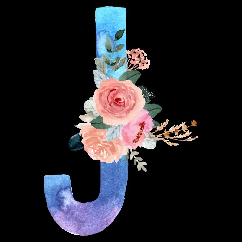 Lettre J watercolor