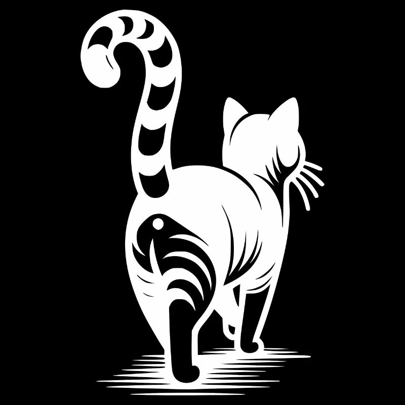 Hübsche Katzen-Silhouette Schlicht und elegant