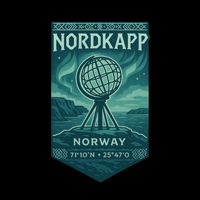 Nordkapp Norway Polar Style Globe & Coordinates