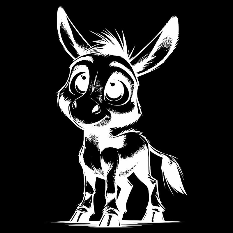 Mignon petit âne dessin au crayon