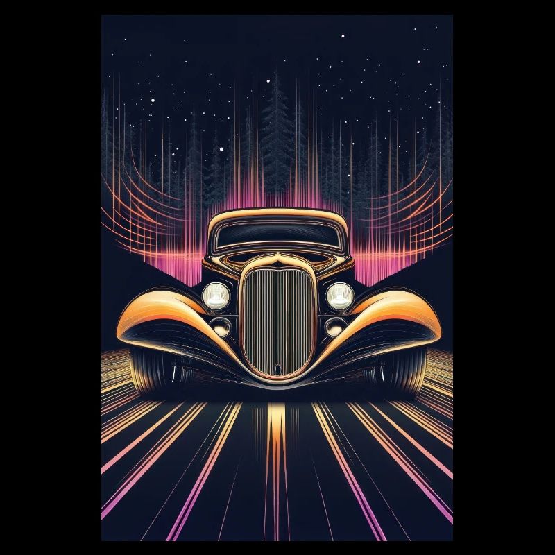 Retro-Fahrt durch Neonnächte