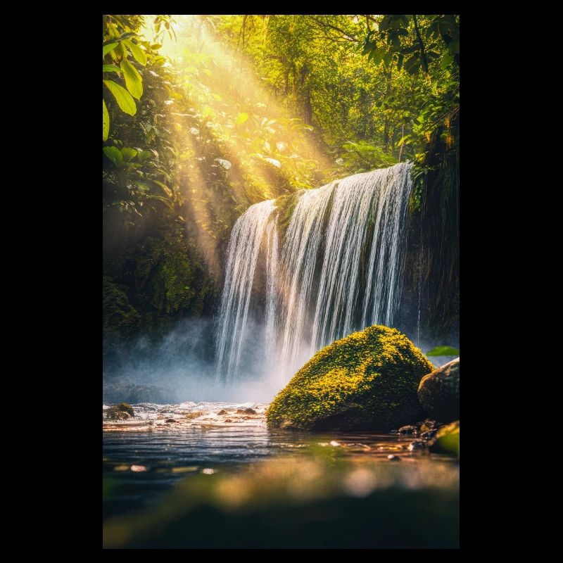 Golden Light Waterfall Escape