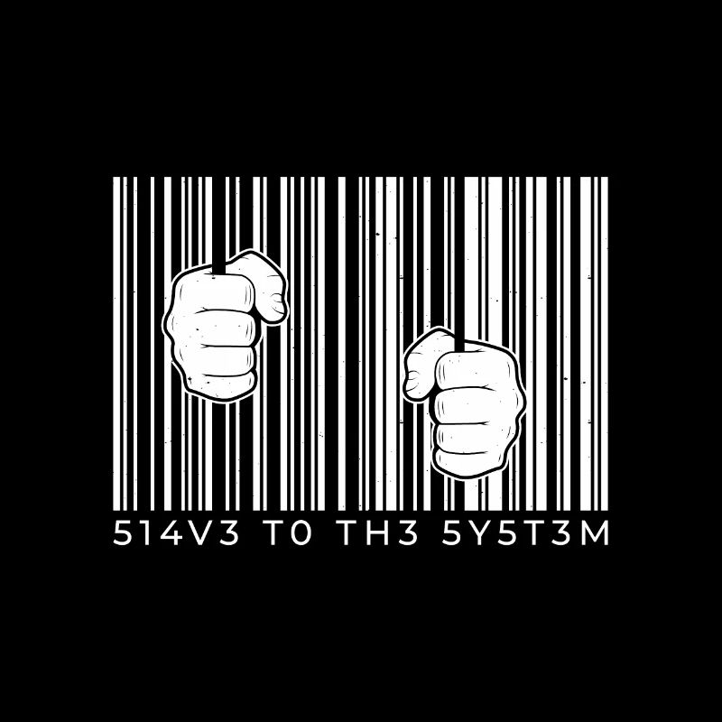 Barcode bars with hands cool design jail