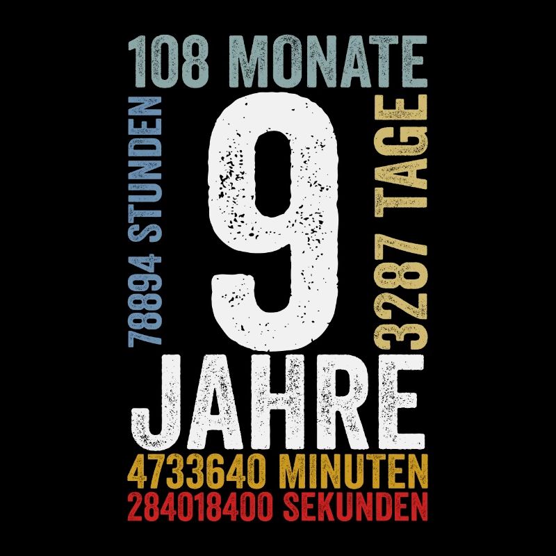9 Jahre Geburtstag Geschenk Neunter Jahrestag