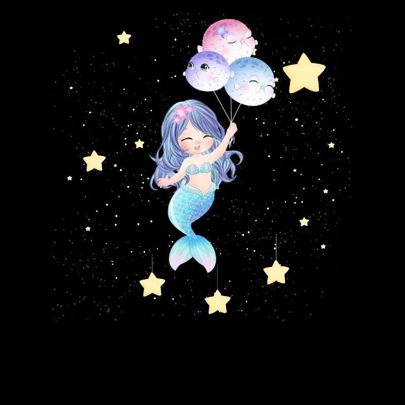 Sirène de l’espace flottant avec des ballons