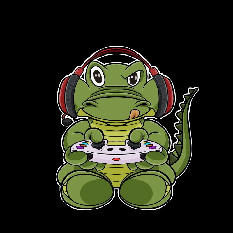 Crocodile With Gaming Controller I Funny Gaming I