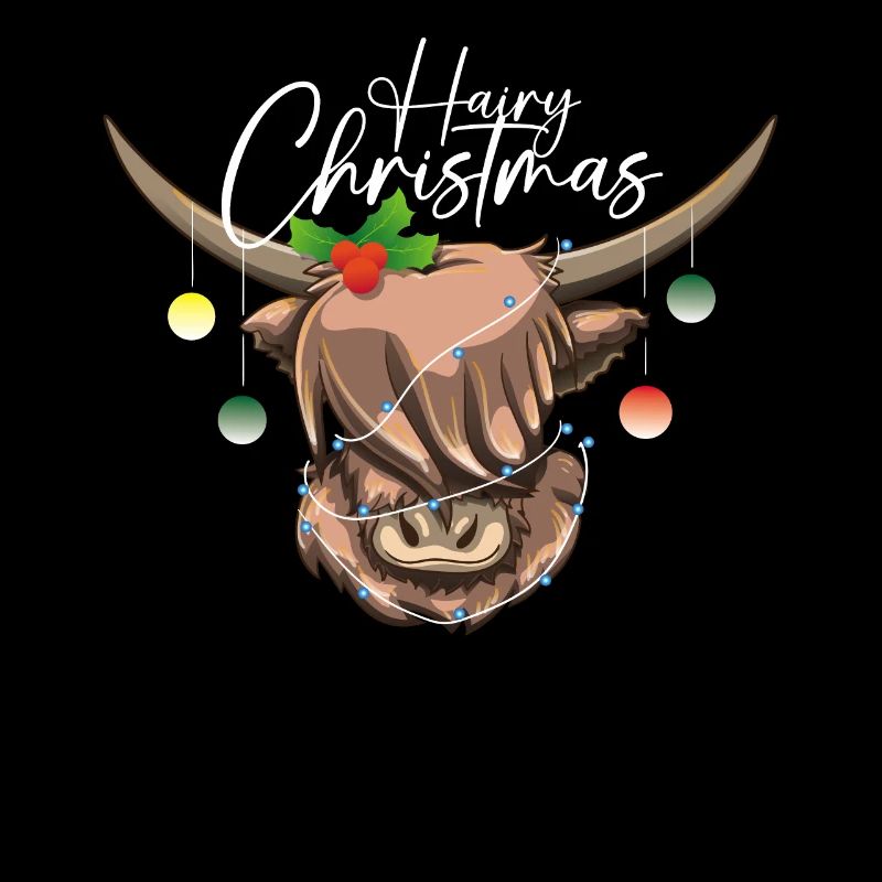 Vache poilue des Highlands de Noël