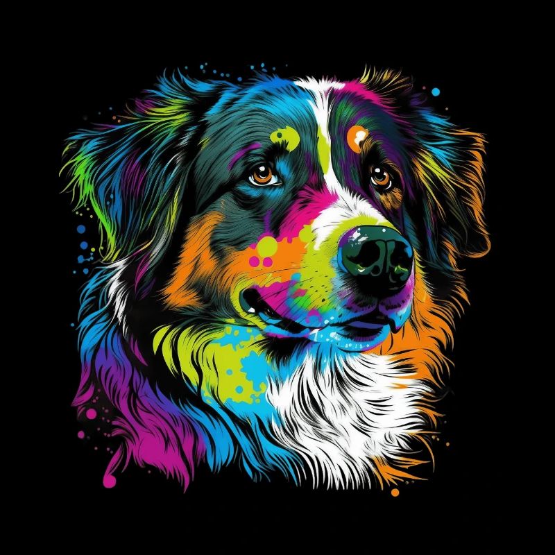 Australian Shepherd Pop Art & Dog Lover & Splash