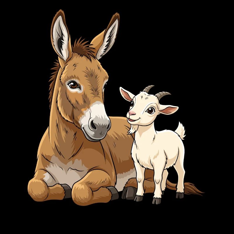Esel und Ziege