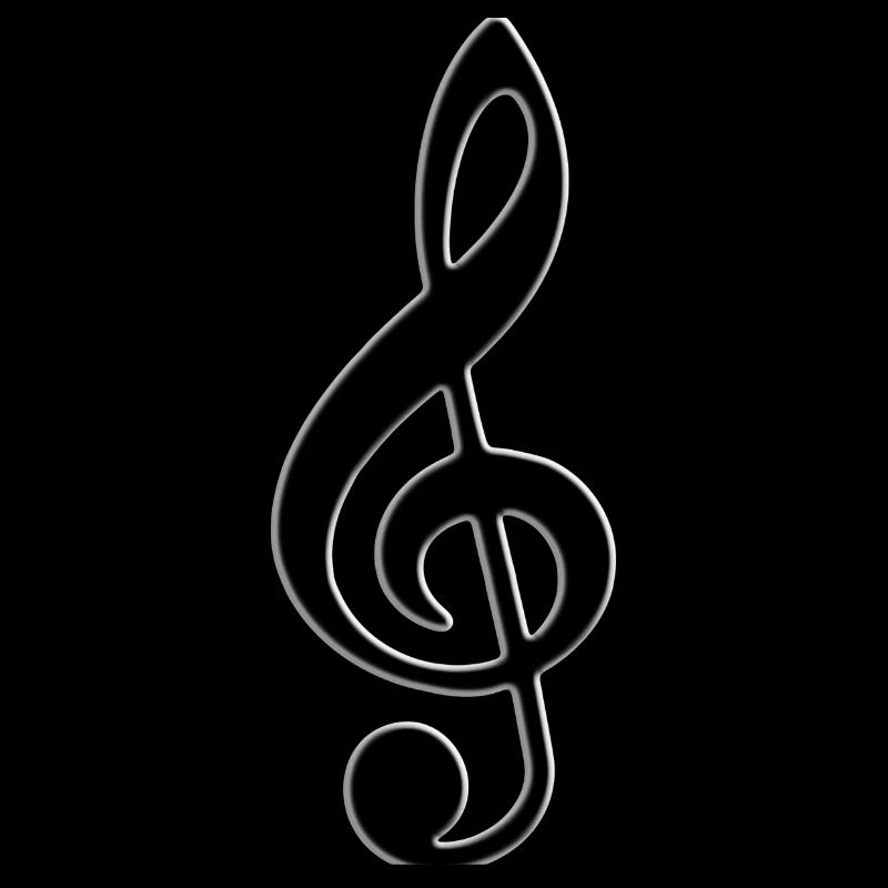 Clé de violon Note Lumière Blanche Contour