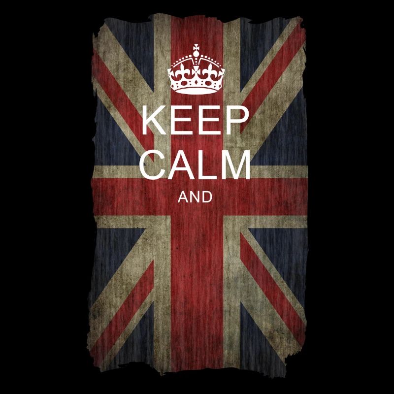 Gardez le calme Union Jack sur + votre texte