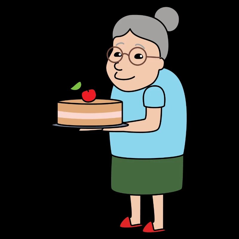 Oma mit Kuchen