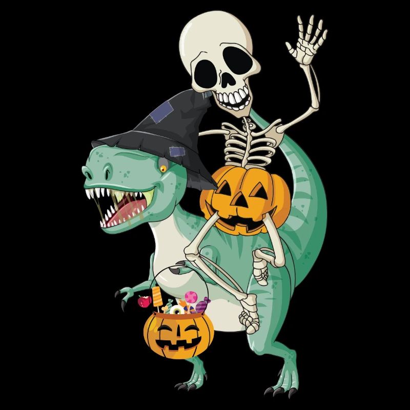 Halloween Skelett Dinosaurier Geschenk Kürbis TRex