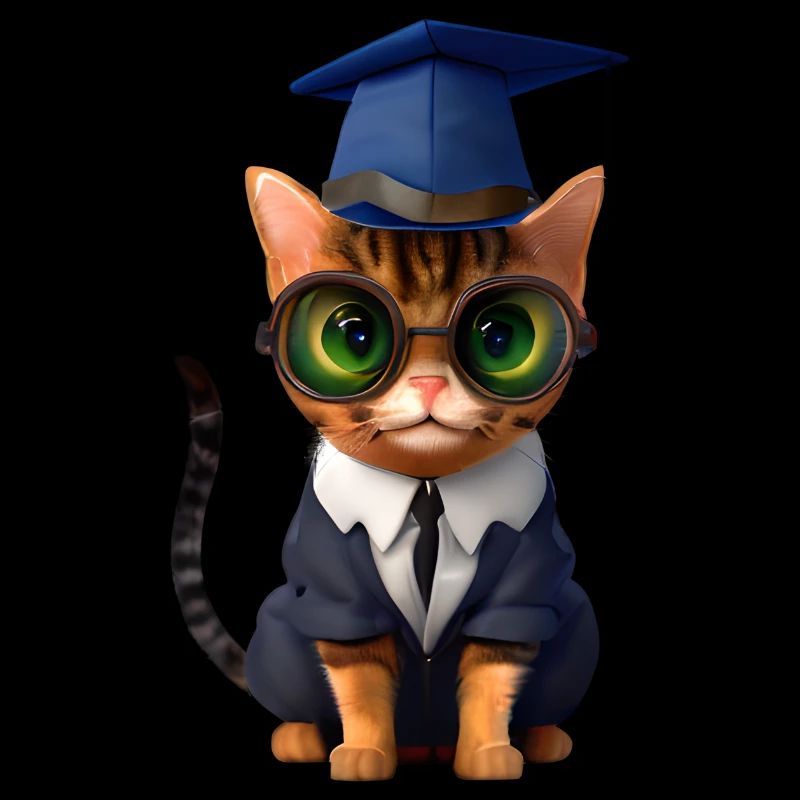 Bachelor Katze Studium Absolvent Schulabschluss