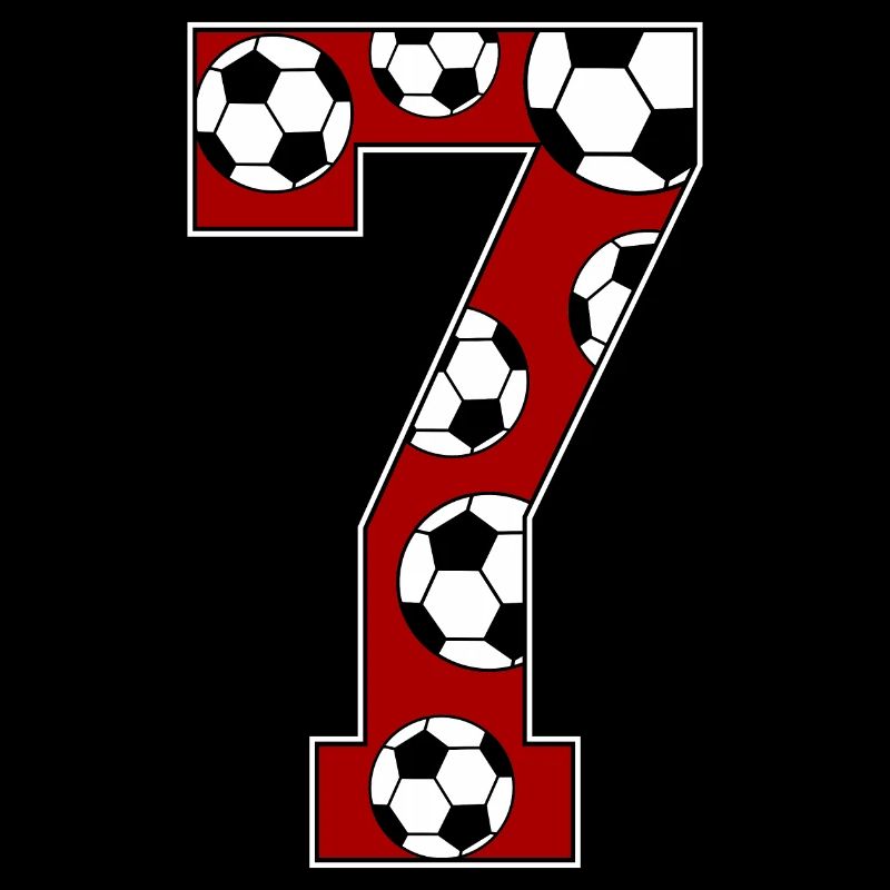 7 Geburtstag Fußball rot