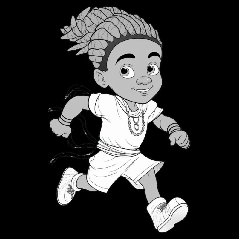 handsome african boy running