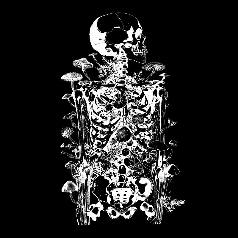 Squelette de champignon d’horreur morbide - Joyeux Halloween