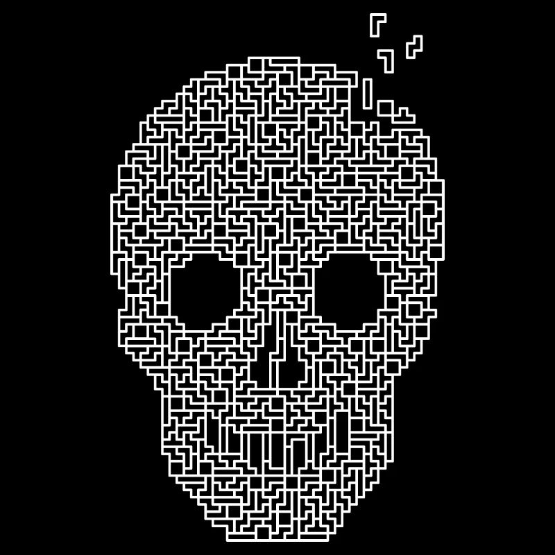 Schädel - Weiße Kontur
