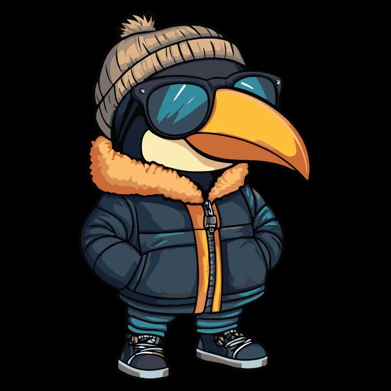 Toucan Bird Winter Comic