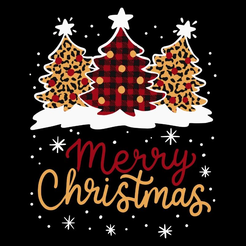 Merry Christmas Plaid Leopard Tree Holiday Gift