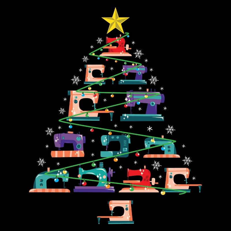 Cadeau de quilter d'arbre de Noël de machine à coudre de Noël