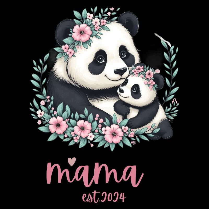 Mama est 2024 I Panda Bear Mum I First Time Mom
