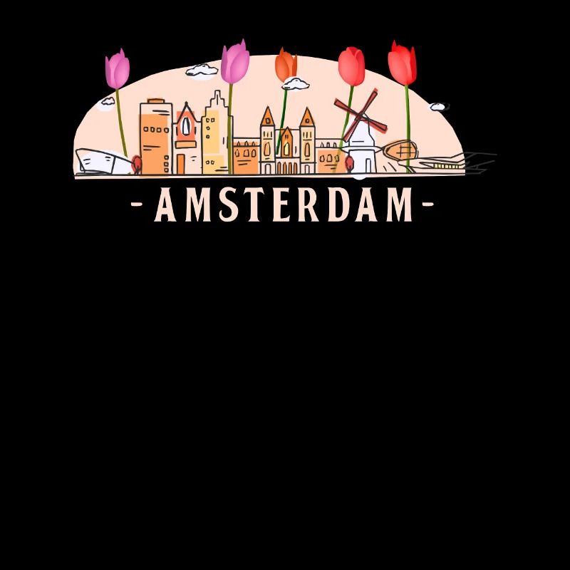 Amsterdam Windmill Netherlands Tulips Flower