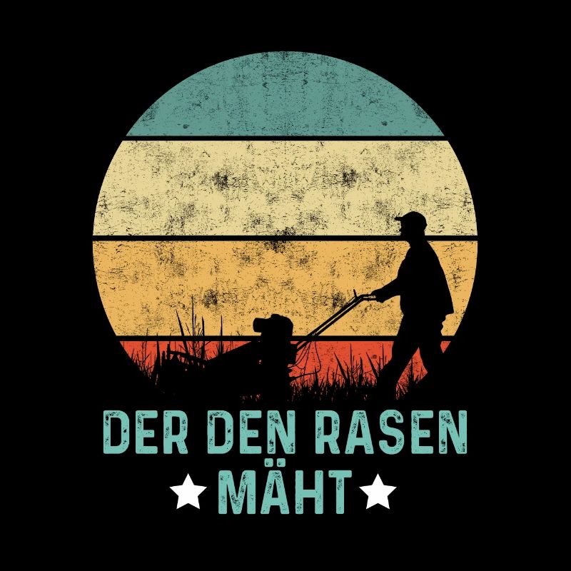 Der Den Rasen Mäht Gärtner Gartenarbeit Landschaft