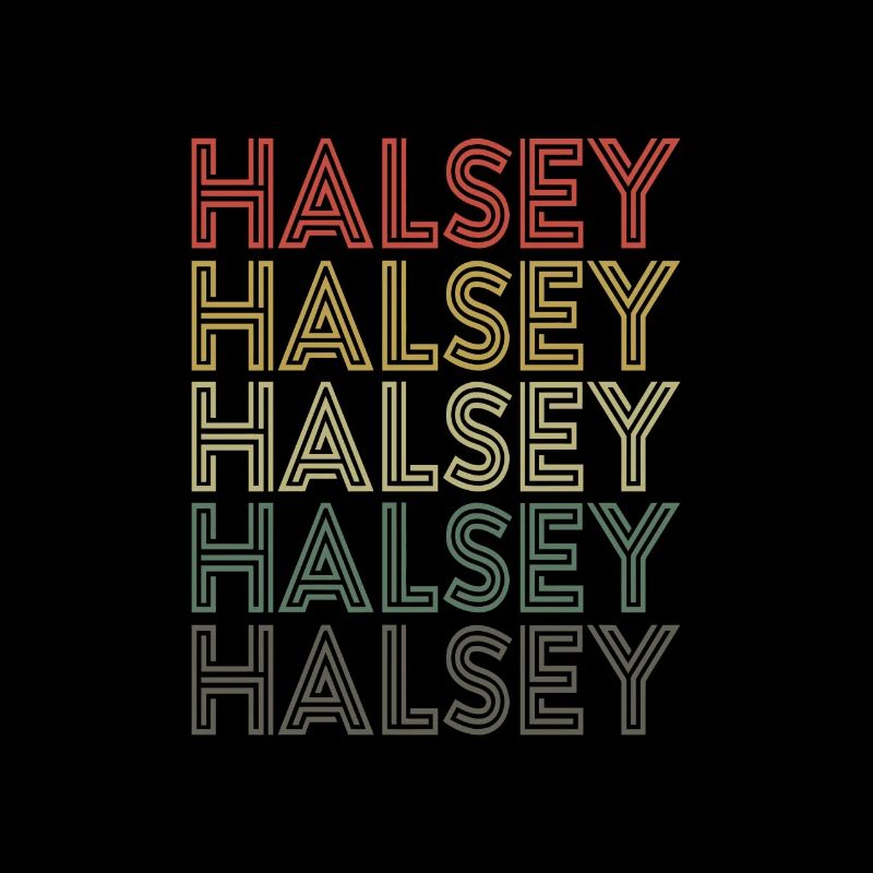 Halsey Retro Vintage Style Name Gift Tee