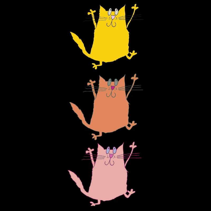 Trio de chats en danse