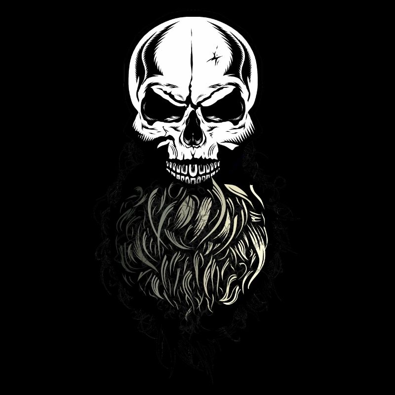 Schädel Kopf des Todes Hipster Schädel Bart Bart