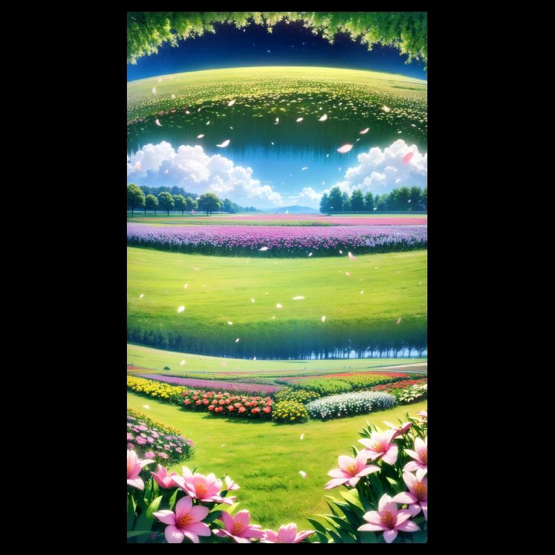 Paysage avec 4 zones, IA générative