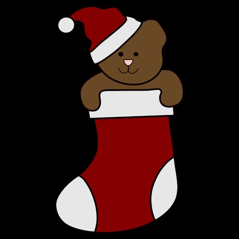 Teddy Sock Santa Hat Christmas Bear
