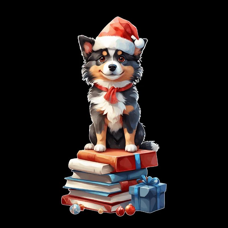 Noël avec chien, chiot Sheltie mignon