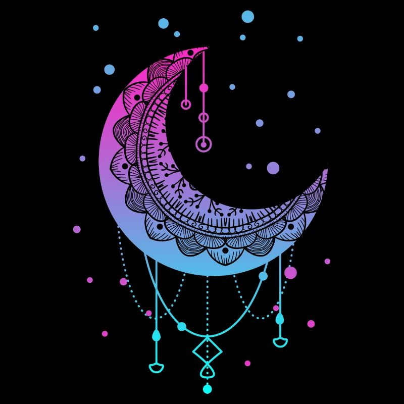 Kawaii Colorful Pastel Goth Moon
