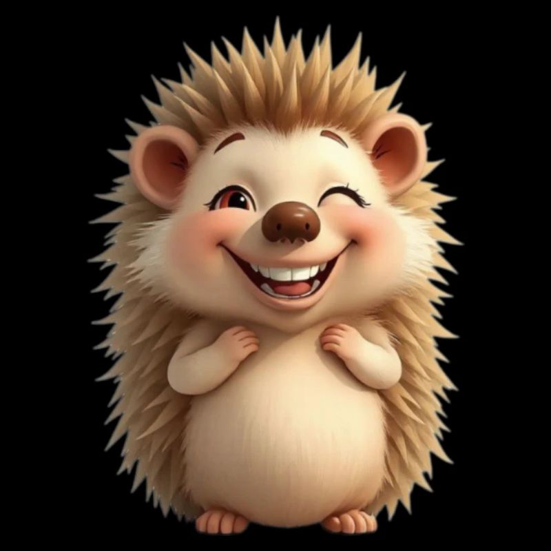 Hérisson joyeux et mignon