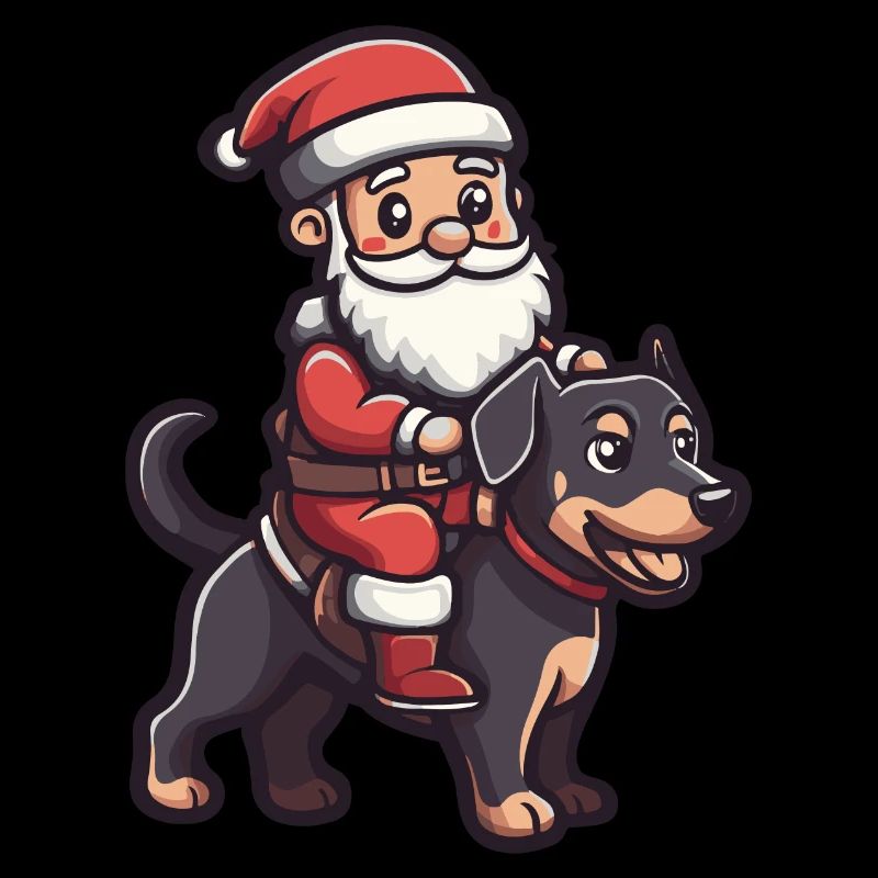 Dobermann Hund Weihnachtsmann