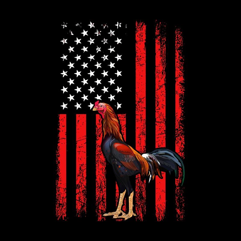 Coq de combat de coq de drapeau américain