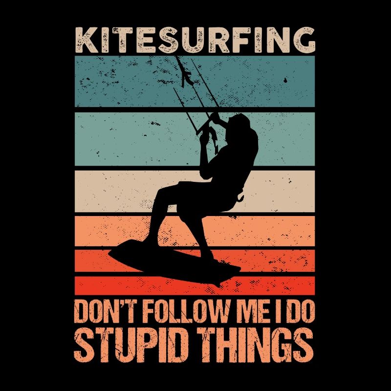 Kiteboarder Kite Surf Surfing Retro Vintage Kiting