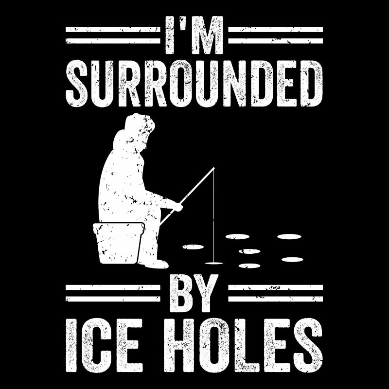 Ich bin von Eislöchern umgeben