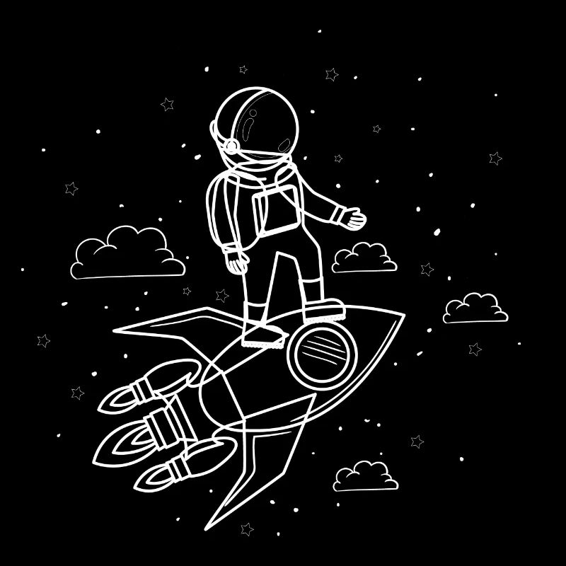 Spaceman astronaut rocket space