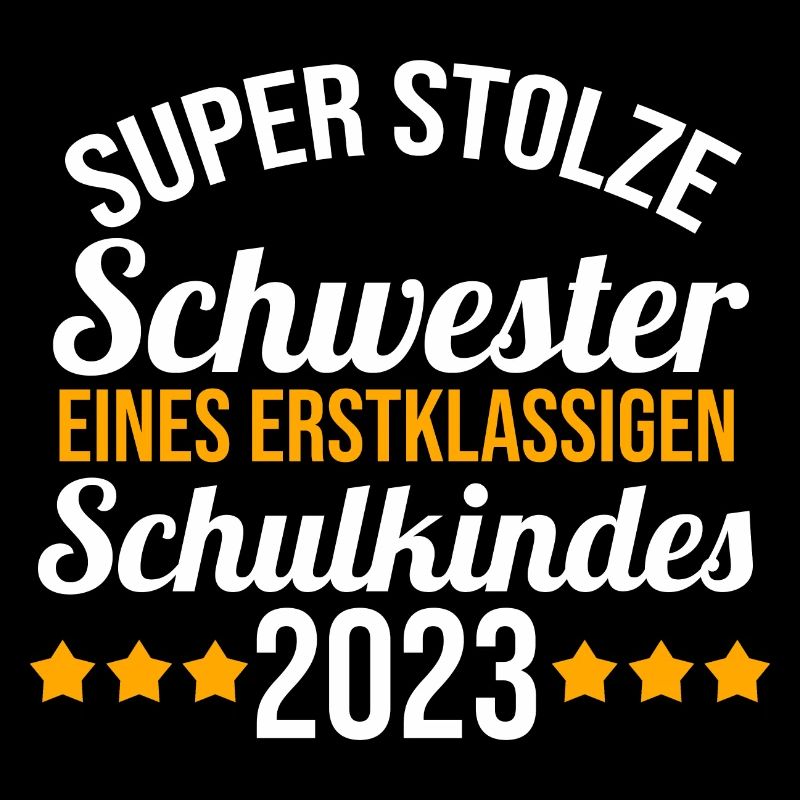 Stolze Schwester eines Schulkind 2023 Einschulung