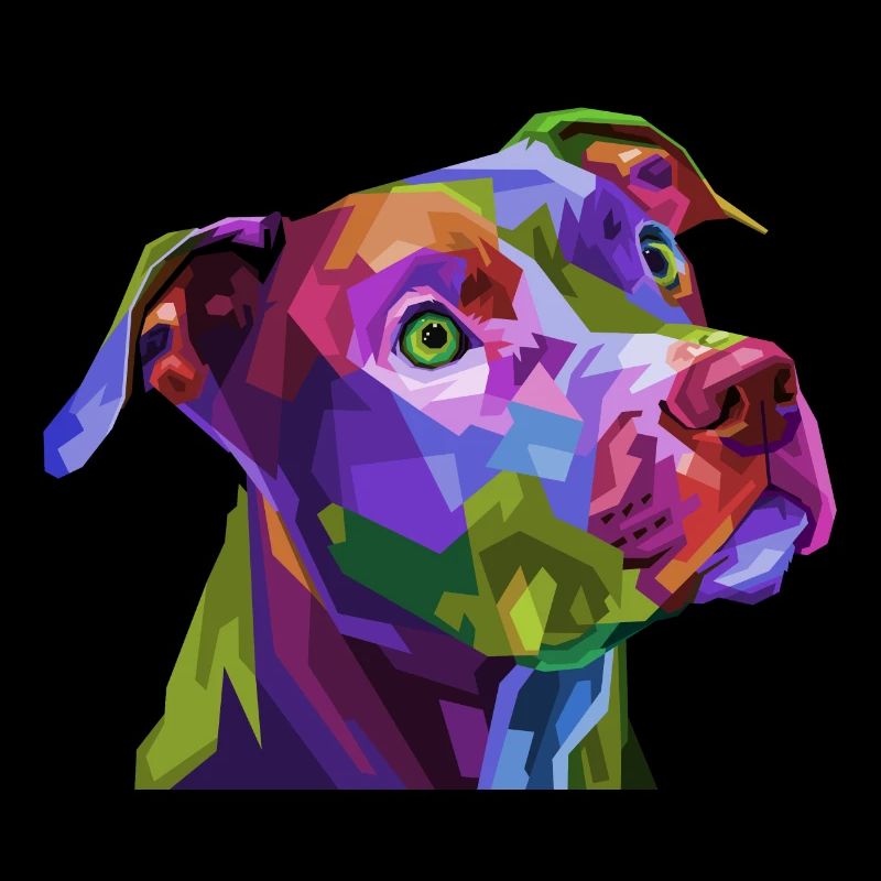 Colorful pit bull
