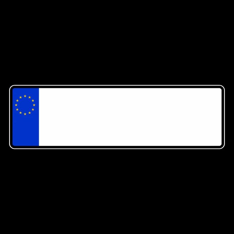 Plaque d'immatriculation vierge courte UE