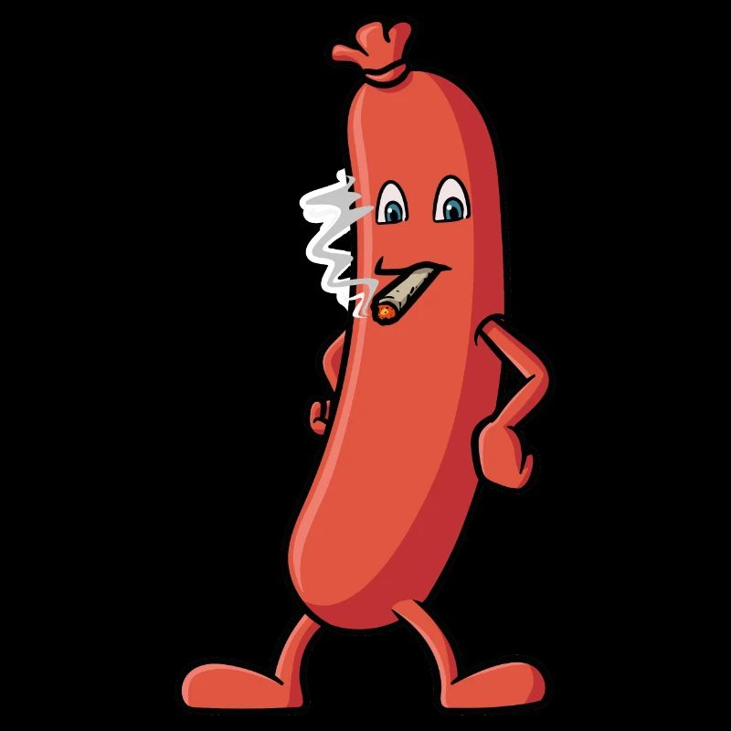 Wurst die eine Zigarette raucht - Grill Design