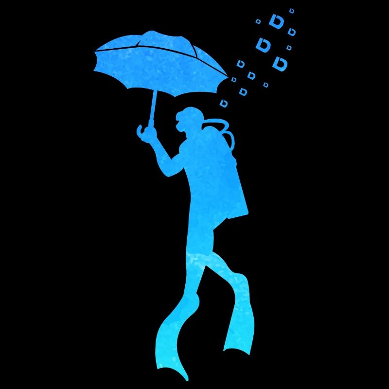 Scuba Diver Umbrella Underwater Exploration