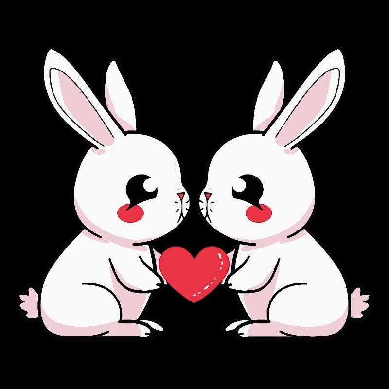 Bunny Couple In Love Easter Valentine's Day